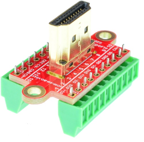HDMI Type A Male plug vertical connector Breakout Board